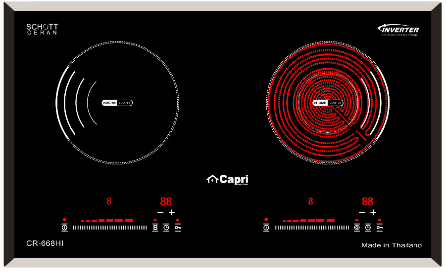 Bếp từ - hồng ngoại đôi Capri CR-668HI