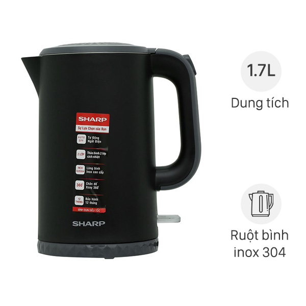 Bình đun siêu tốc Sharp 1.7 lít EKJ-17EVPS-BK